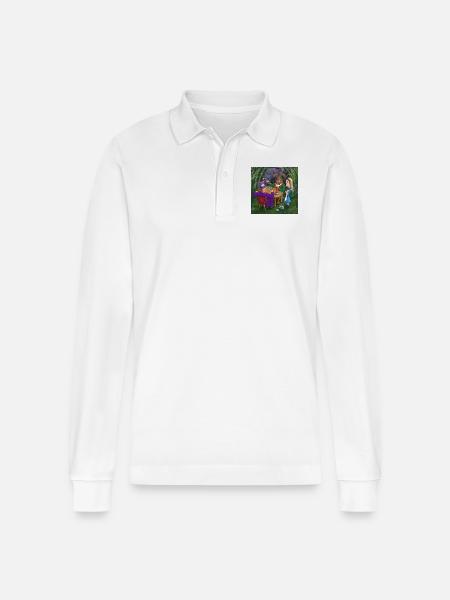 Alice nel paese delle meraviglie - Polo a manica lunga ecologica unisex Prepster di Stanley/Stella - bianco