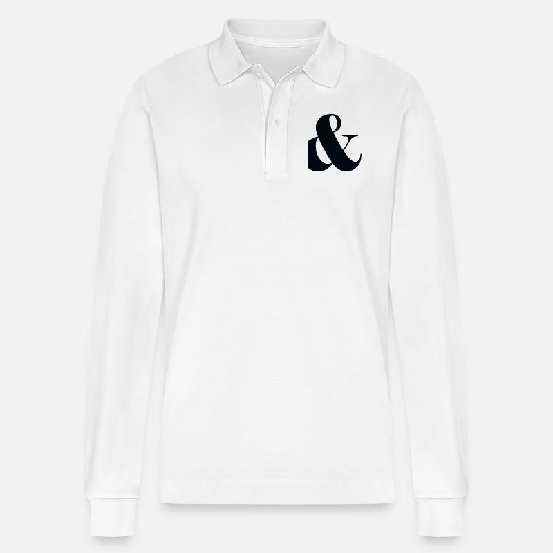 und, plus, Satzzeichen, - Stanley/Stella Unisex Bio-Langarm-Poloshirt Prepster - Weiß