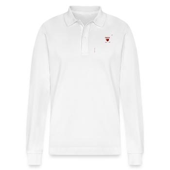 Fragile Heart - Handle with Care - Stanley/Stella Organic Unisex Long-Sleeved Polo Shirt Prepster - white - Front - Anna (173cm) & Nico (186cm)