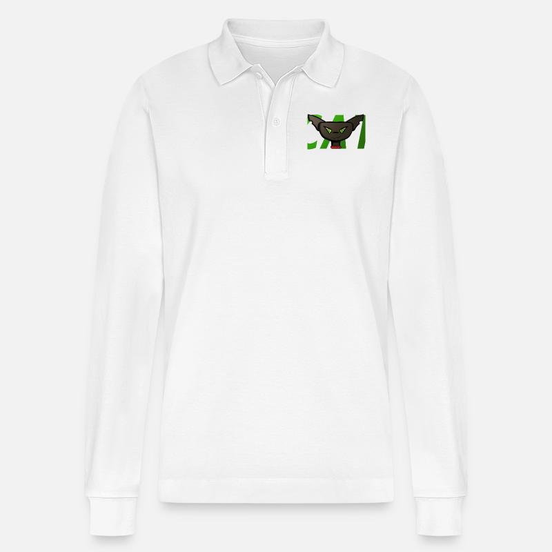 Katze Geschenk - Stanley/Stella Unisex Bio-Langarm-Poloshirt Prepster - Weiß