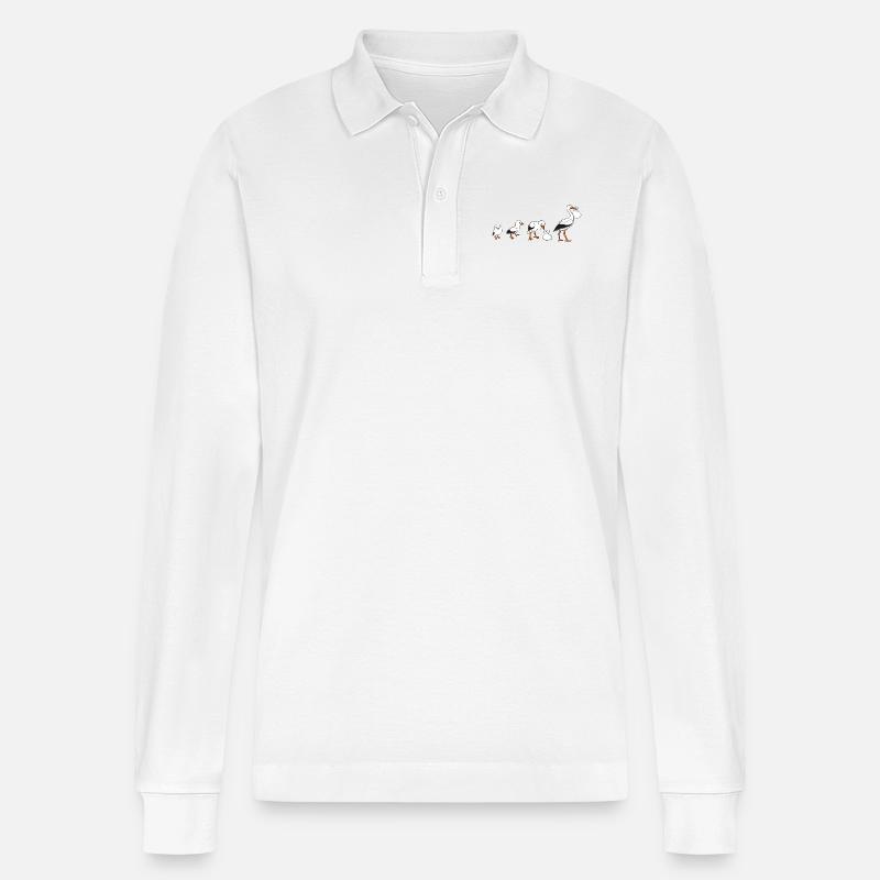 Storch evolution - Stanley/Stella Unisex Bio-Langarm-Poloshirt Prepster - Weiß
