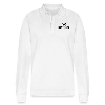 DER TUT NIX - Stanley/Stella Unisex Bio-Langarm-Poloshirt Prepster - Weiß - Vorne - Anna (173cm) & Nico (186cm)