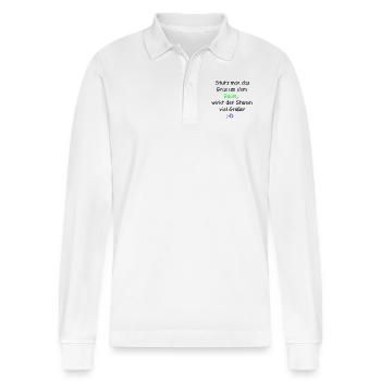 Tree saying | Great gift - Stanley/Stella Organic Unisex Long-Sleeved Polo Shirt Prepster - white - Front - Anna (173cm) & Nico (186cm)