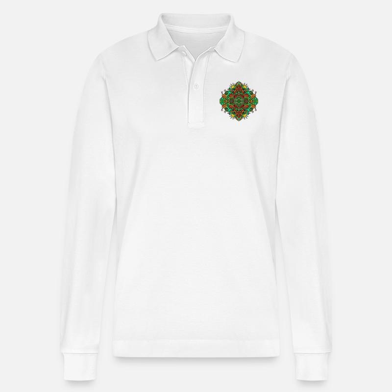 Sommer Farben - Stanley/Stella Unisex Bio-Langarm-Poloshirt Prepster - Weiß