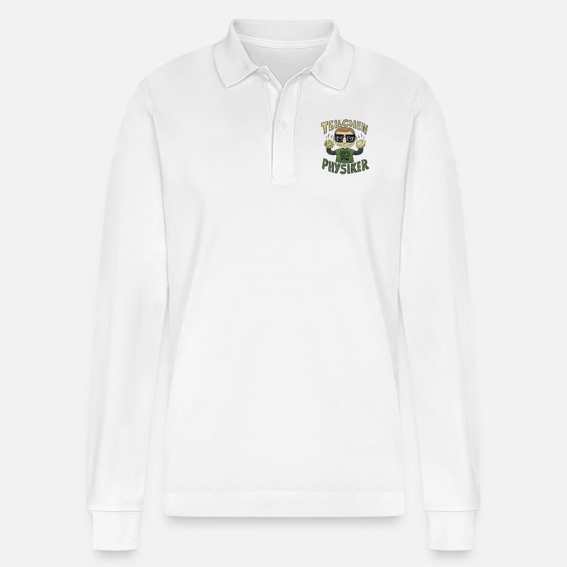 Teilchenphysiker - Stanley/Stella Unisex Bio-Langarm-Poloshirt Prepster - Weiß