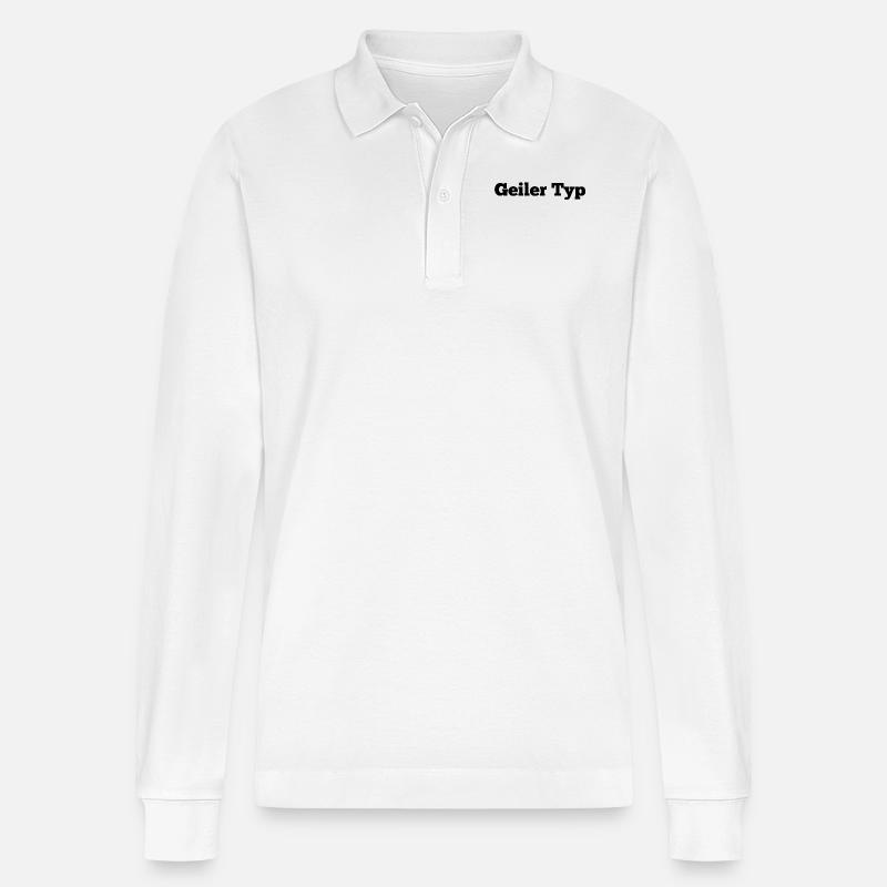 Geiler Typ - Stanley/Stella Unisex Bio-Langarm-Poloshirt Prepster - Weiß