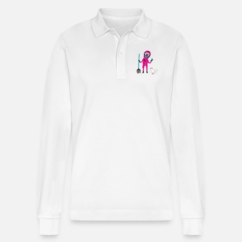 Atom Bauer - Stanley/Stella Unisex Bio-Langarm-Poloshirt Prepster - Weiß