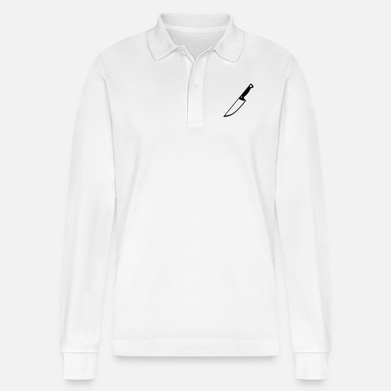 Messerdesign - Stanley/Stella Unisex Bio-Langarm-Poloshirt Prepster - Weiß