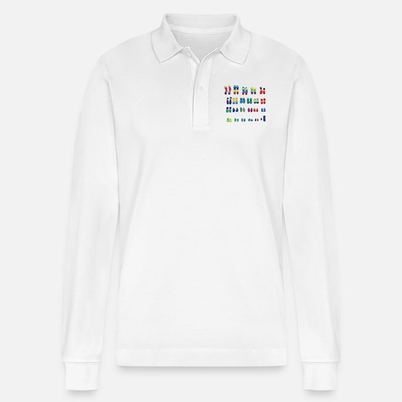 Chromosom - Stanley/Stella Unisex Bio-Langarm-Poloshirt Prepster - Weiß