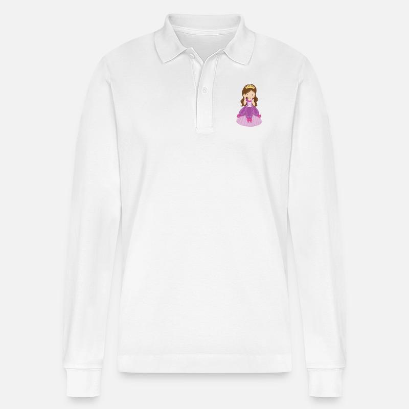 Maedchen Princesse Princess Château Cadeau - Polo à manches longues bio PREPSTER Stanley/Stella Unisexe - blanc