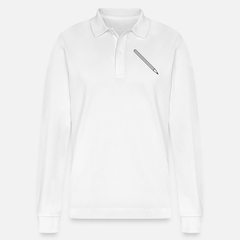pencil - Stanley/Stella Unisex Bio-Langarm-Poloshirt Prepster - Weiß