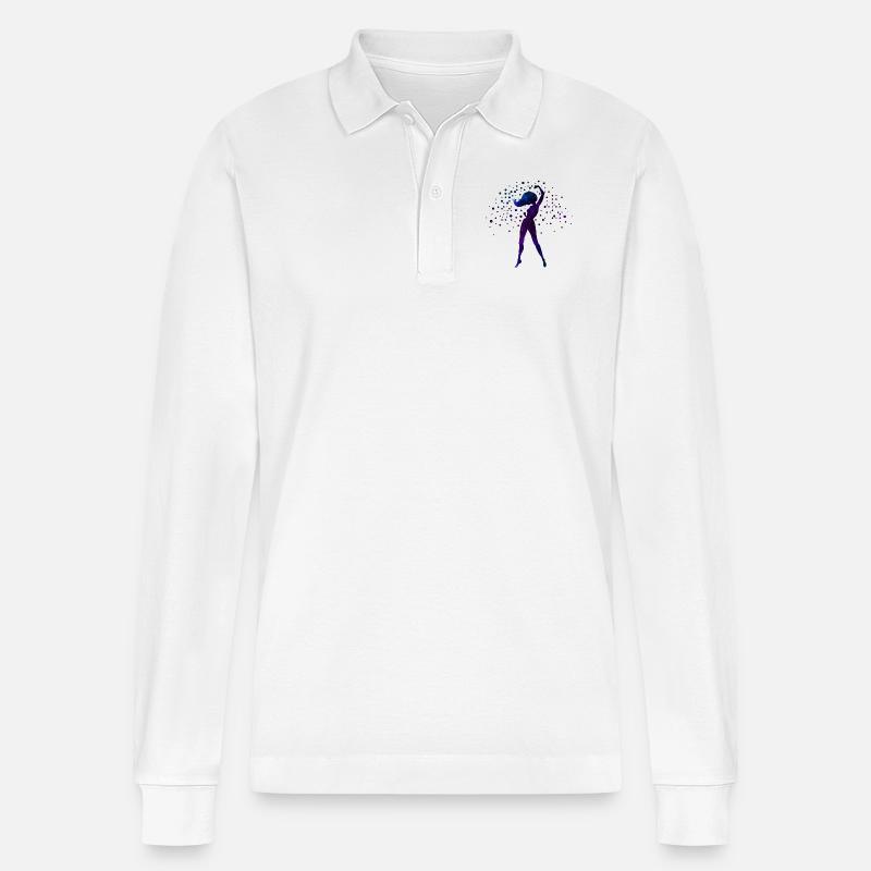 Galaxy Strong Pose - Stanley/Stella Unisex Bio-Langarm-Poloshirt Prepster - Weiß