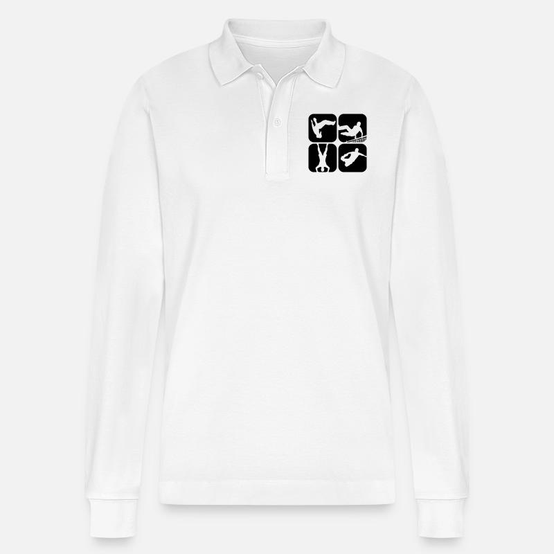 free running - Stanley/Stella Unisex Bio-Langarm-Poloshirt Prepster - Weiß