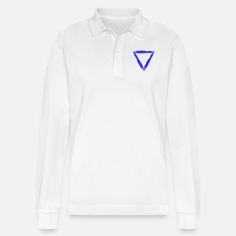 Element Symbol Wasser - Stanley/Stella Unisex Bio-Langarm-Poloshirt Prepster - Weiß