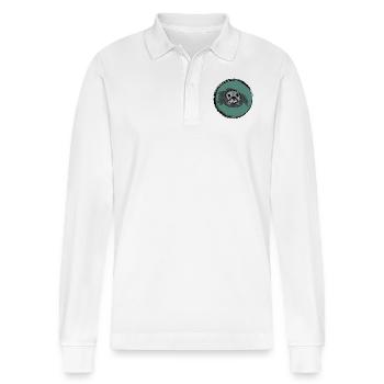 Auftauchende Robbe / Surfacing Seal - Design II - Stanley/Stella Unisex Bio-Langarm-Poloshirt Prepster - Weiß - Vorne - Anna (173cm) & Nico (186cm)