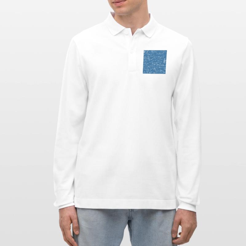 Math Equation Pattern, Quadratic Formula Math Gift Stanley/Stella Organic Unisex Long-Sleeved Polo Shirt Prepster