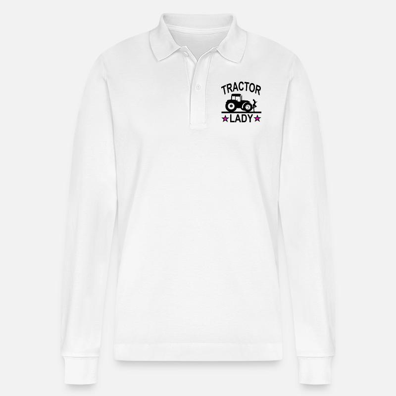 Traktor - Stanley/Stella Unisex Bio-Langarm-Poloshirt Prepster - Weiß