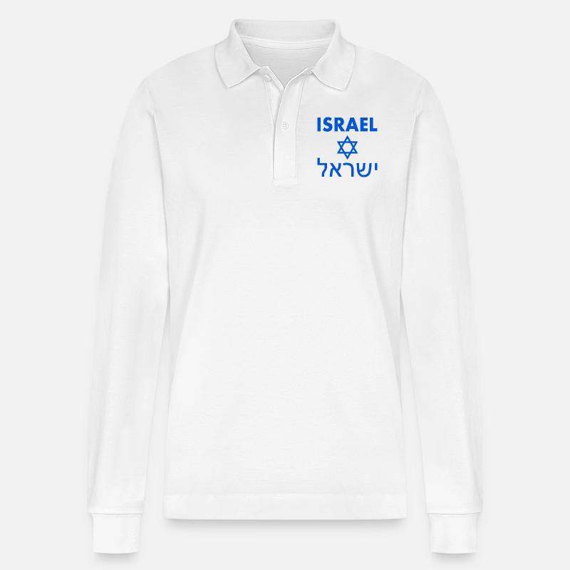 Israele - Polo a manica lunga ecologica unisex Prepster di Stanley/Stella - bianco