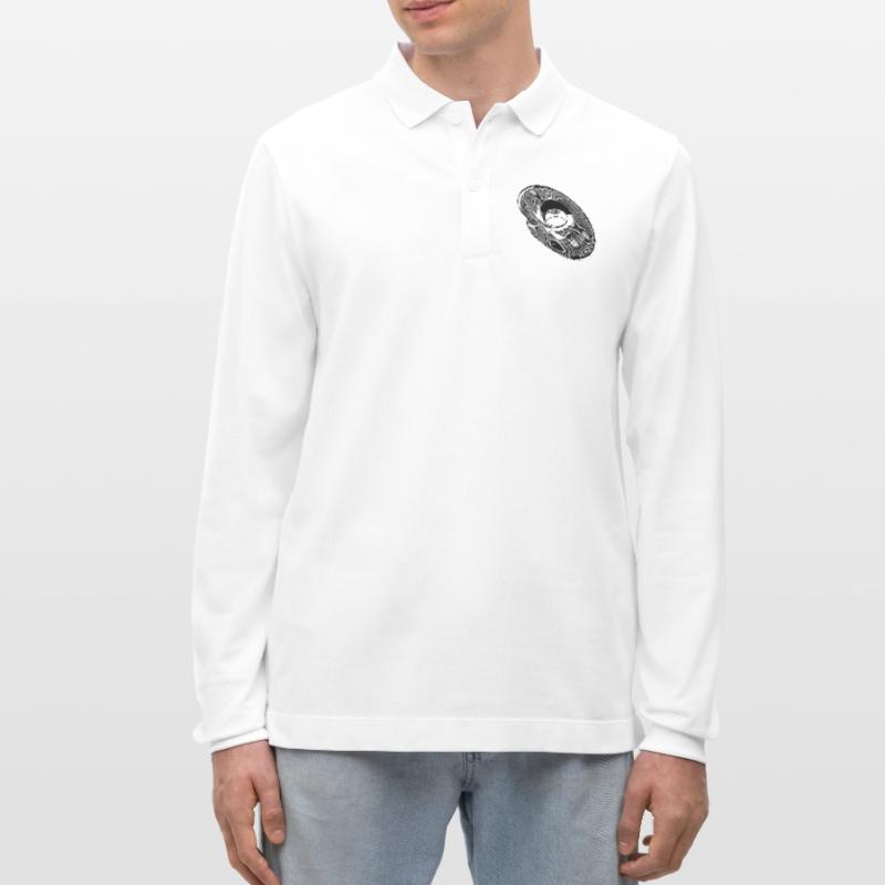 Geometric Circle Ellipses Parabolas Lines Stanley/Stella Organic Unisex Long-Sleeved Polo Shirt Prepster