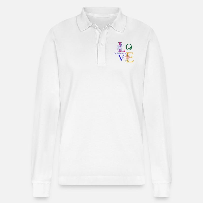 The difference is love - Stanley/Stella Unisex Bio-Langarm-Poloshirt Prepster - Weiß