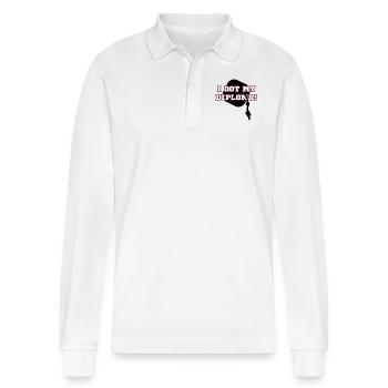 Diploma - Passed - Stanley/Stella Organic Unisex Long-Sleeved Polo Shirt Prepster - white - Front - Anna (173cm) & Nico (186cm)