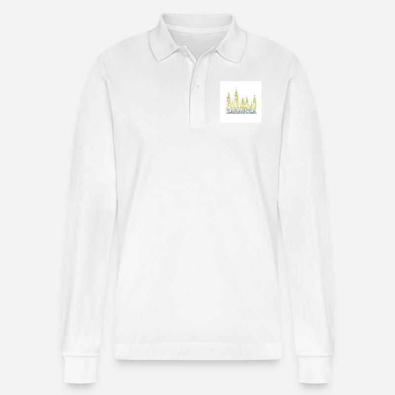 Saragossa - Stanley/Stella Unisex Bio-Langarm-Poloshirt Prepster - Weiß
