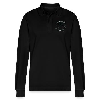 Cycliste professionnel - Polo à manches longues bio PREPSTER Stanley/Stella Unisexe - noir - Devant - Anna (173cm) & Nico (186cm)