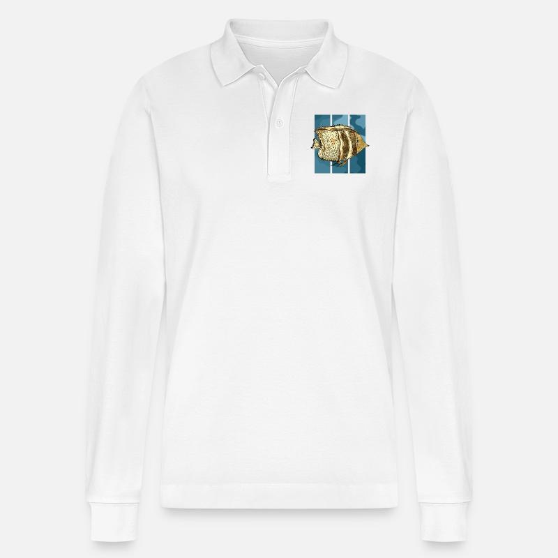 Fisch - Stanley/Stella Unisex Bio-Langarm-Poloshirt Prepster - Weiß