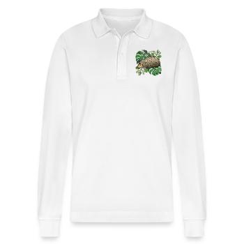 Igel - Stanley/Stella Unisex Bio-Langarm-Poloshirt Prepster - Weiß - Vorne - Anna (173cm) & Nico (186cm)