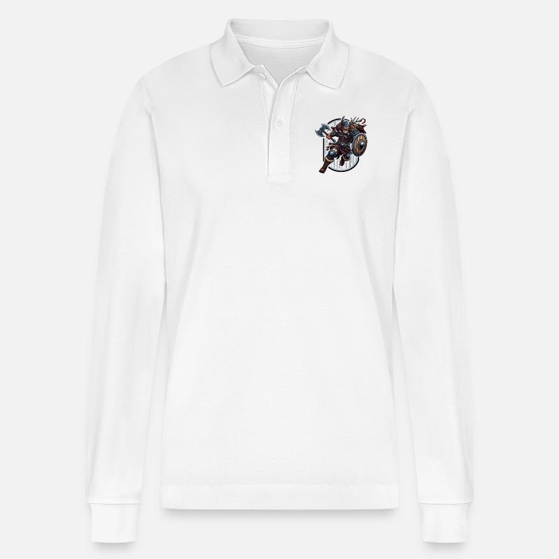 Der Axtwikinger - Stanley/Stella Unisex Bio-Langarm-Poloshirt Prepster - Weiß