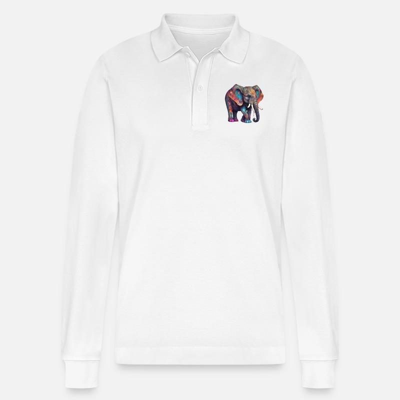 magic elephant - Stanley/Stella Unisex Bio-Langarm-Poloshirt Prepster - Weiß