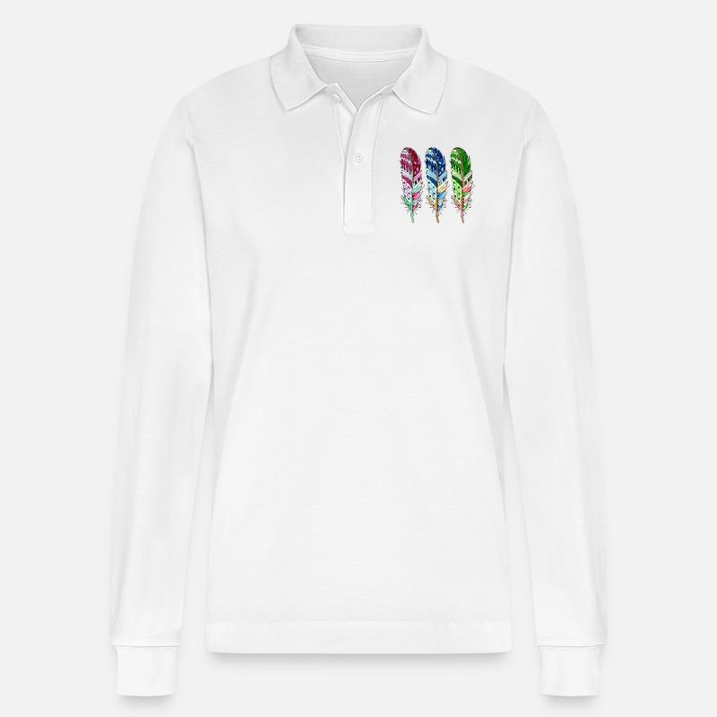 Feder - Stanley/Stella Unisex Bio-Langarm-Poloshirt Prepster - Weiß