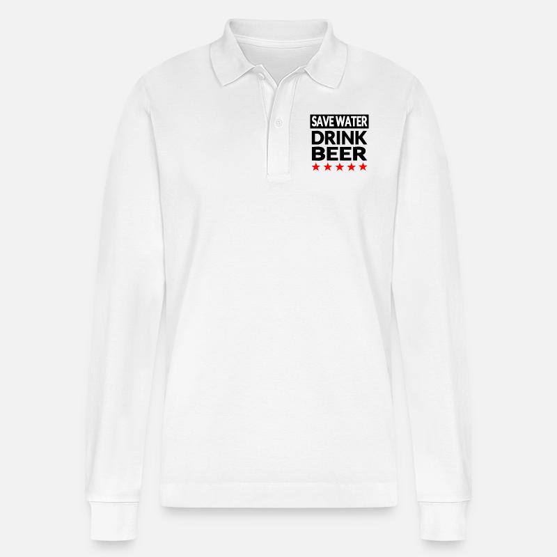 Bier - Stanley/Stella Unisex Bio-Langarm-Poloshirt Prepster - Weiß
