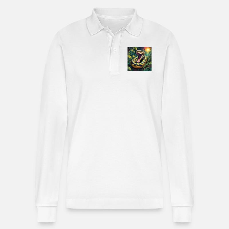 Serpent python - Polo à manches longues bio PREPSTER Stanley/Stella Unisexe - blanc