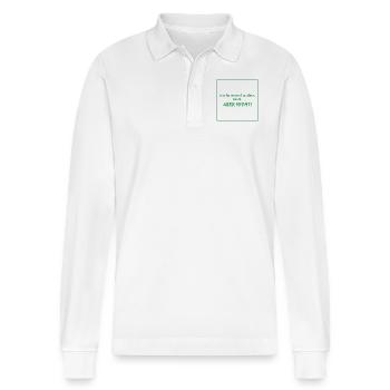 witzige sprüche - ich kann auch anders - Stanley/Stella Unisex Bio-Langarm-Poloshirt Prepster - Weiß - Vorne - Anna (173cm) & Nico (186cm)