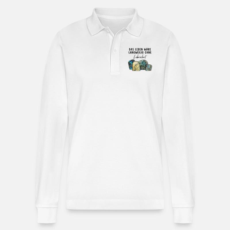 Labradorit Liebe - Stanley/Stella Unisex Bio-Langarm-Poloshirt Prepster - Weiß