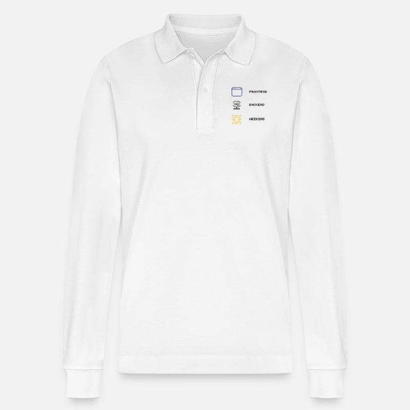 For every full-stack developer - Stanley/Stella Organic Unisex Long-Sleeved Polo Shirt Prepster - white