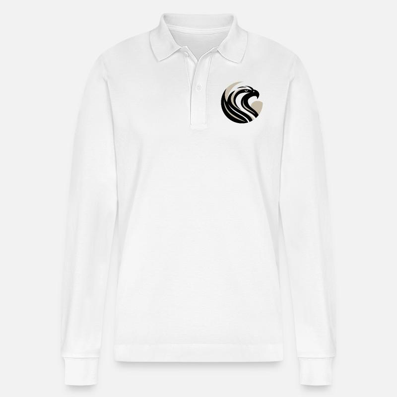 Stilisierter Adlerkopf - Stanley/Stella Unisex Bio-Langarm-Poloshirt Prepster - Weiß