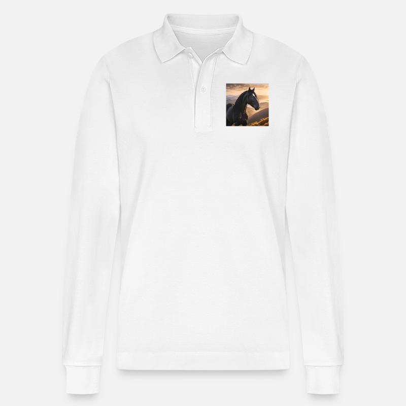 Pferdekunst - Stanley/Stella Unisex Bio-Langarm-Poloshirt Prepster - Weiß