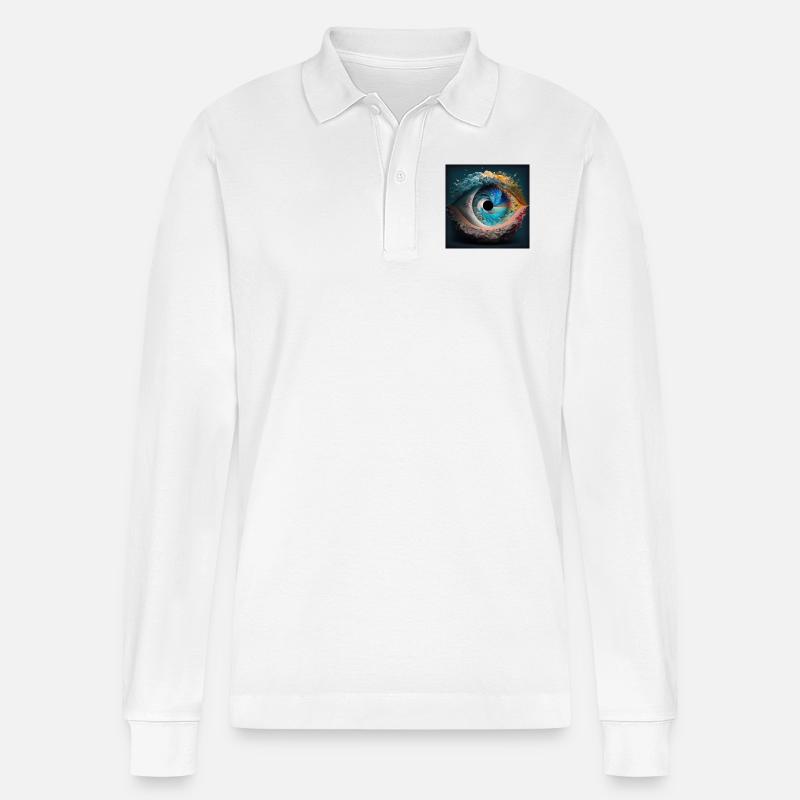 Der Blick der Erde - Stanley/Stella Unisex Bio-Langarm-Poloshirt Prepster - Weiß