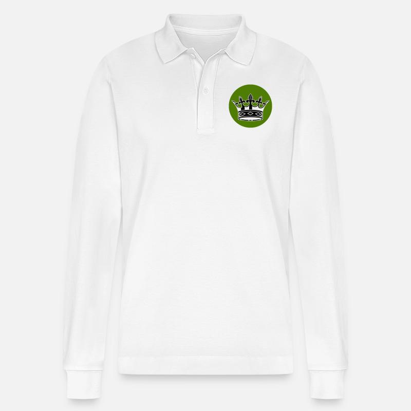 krone 1 - Stanley/Stella Unisex Bio-Langarm-Poloshirt Prepster - Weiß