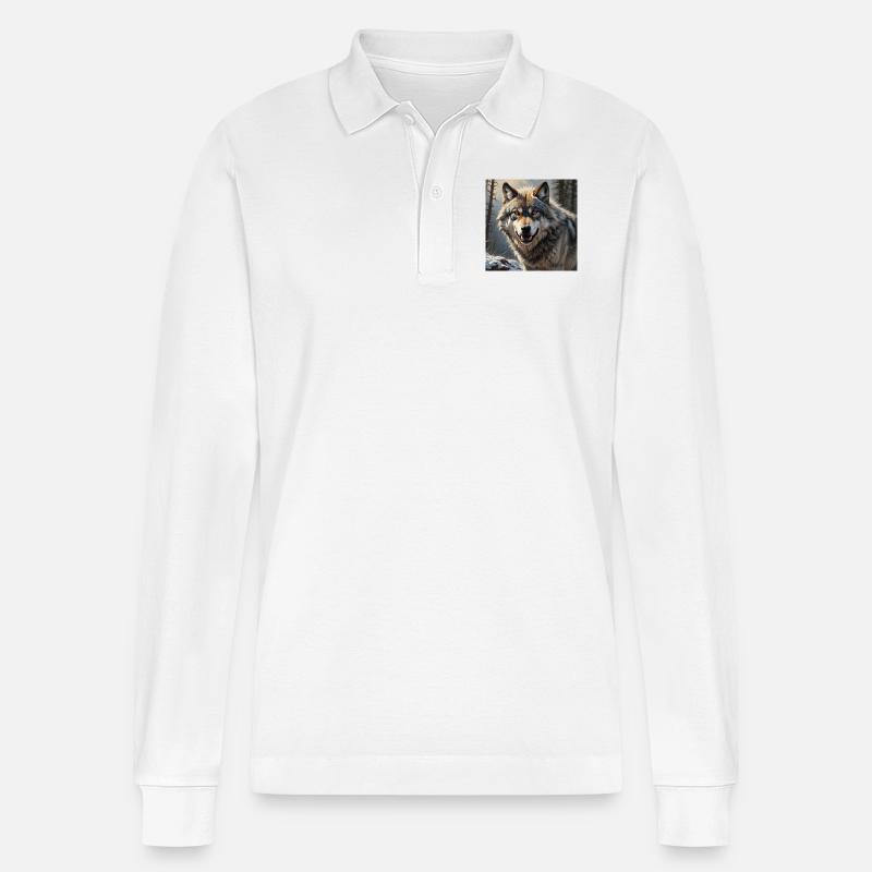 Wolf - Stanley/Stella Unisex Bio-Langarm-Poloshirt Prepster - Weiß
