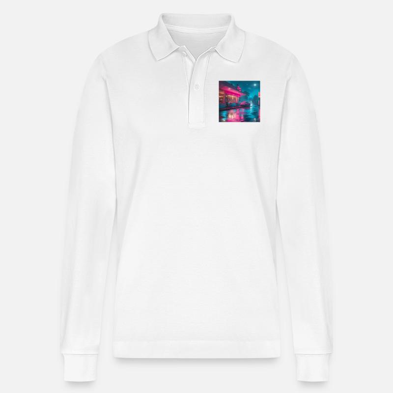 old dinner - Stanley/Stella Unisex Bio-Langarm-Poloshirt Prepster - Weiß