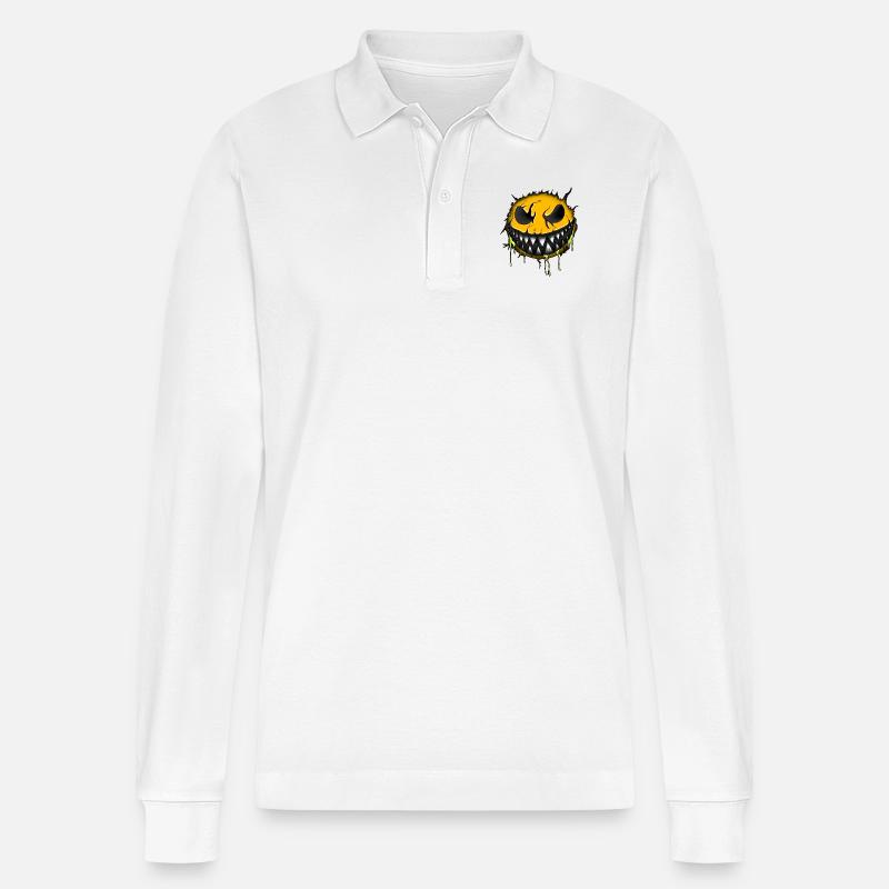 Keep smiling - Stanley/Stella Unisex Bio-Langarm-Poloshirt Prepster - Weiß