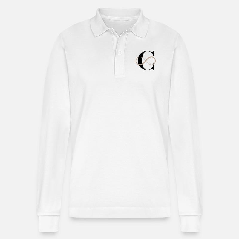 Unendlicher Buchstabe c - Stanley/Stella Unisex Bio-Langarm-Poloshirt Prepster - Weiß