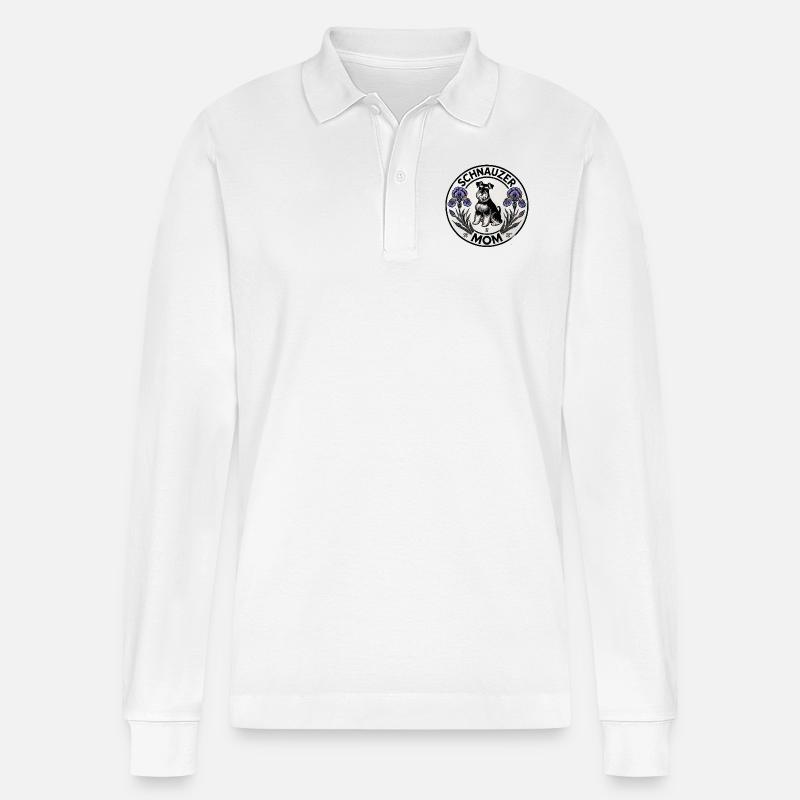 Schnauzer Mama - Stanley/Stella Unisex Bio-Langarm-Poloshirt Prepster - Weiß