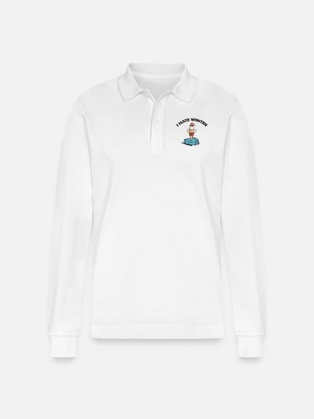 weihnachtsmann eisscholle winter - Stanley/Stella Unisex Bio-Langarm-Poloshirt Prepster - Weiß