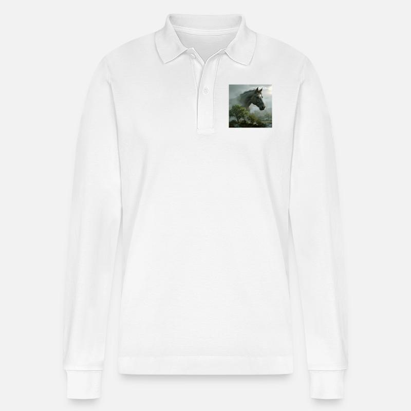 Pferd Star - Stanley/Stella Unisex Bio-Langarm-Poloshirt Prepster - Weiß