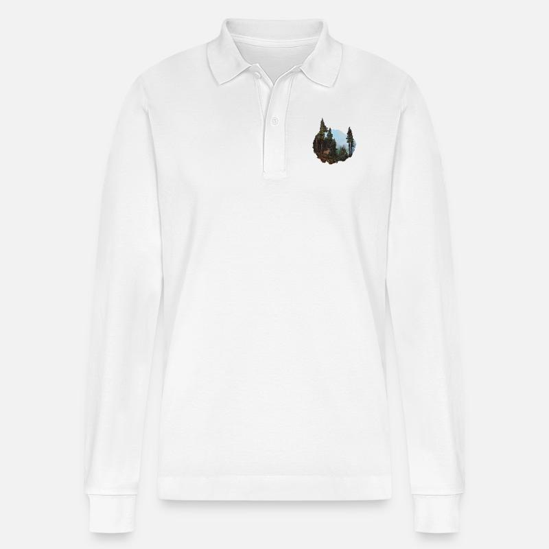 Das Reh und der Schwarzwald - Stanley/Stella Unisex Bio-Langarm-Poloshirt Prepster - Weiß