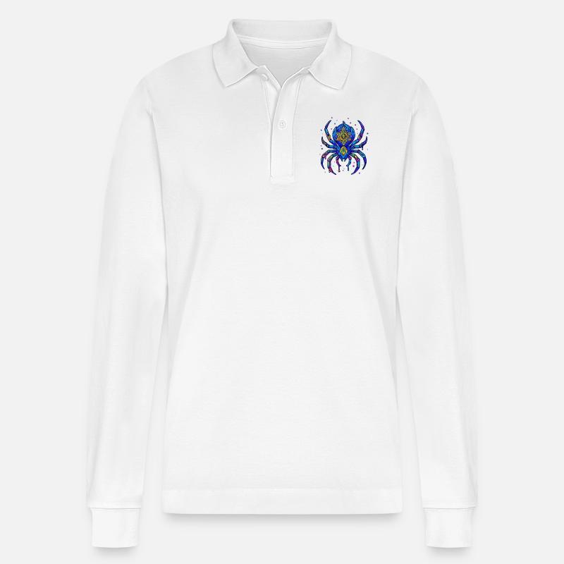 Neon Spinne - Stanley/Stella Unisex Bio-Langarm-Poloshirt Prepster - Weiß